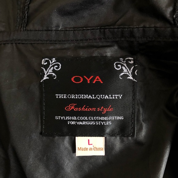 🛍OYA black jacket with hood Sz L - Picture 3 of 5